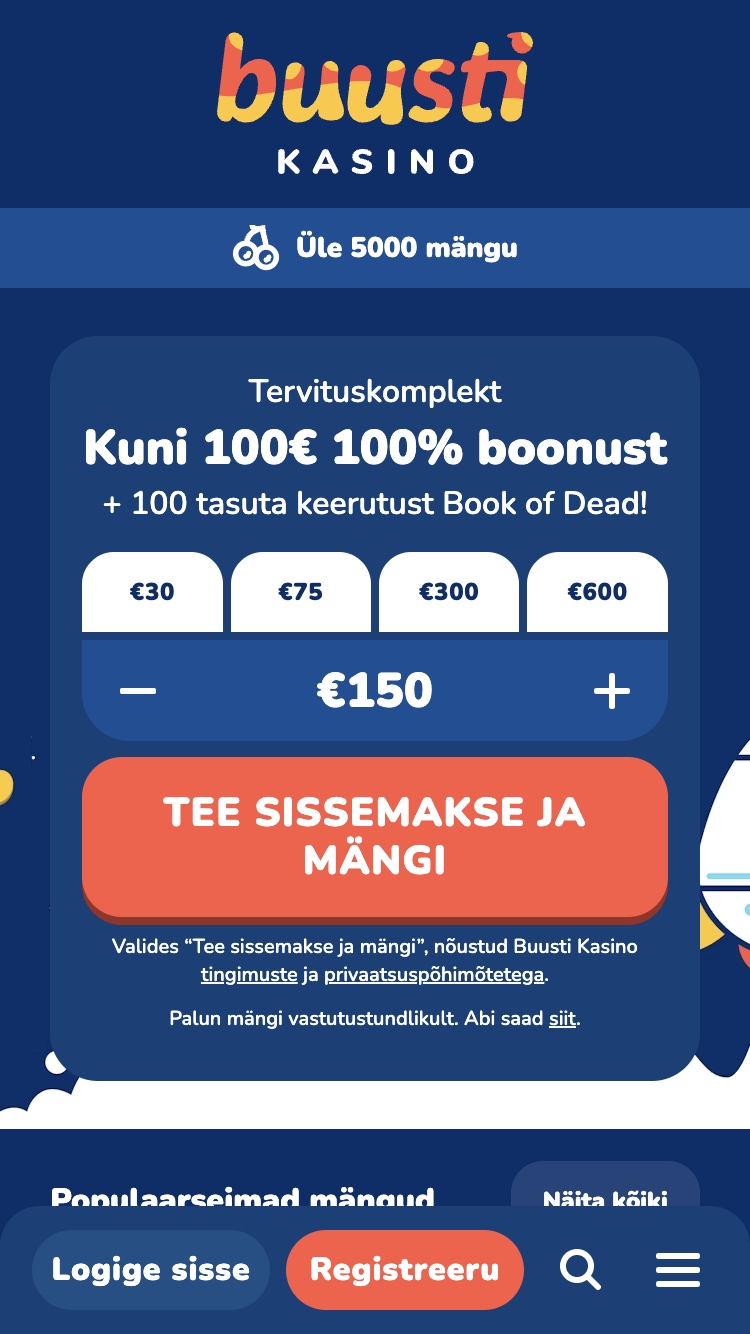 Buusti kasiinos registreerumine 2