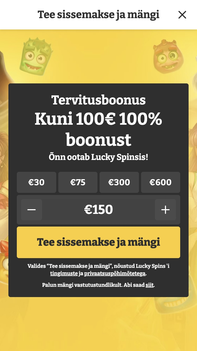 Lucky Spins kasiinos registreerumine 2