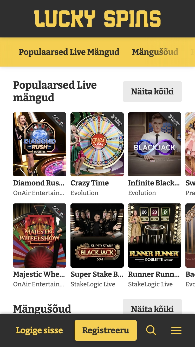 Lucky Spins kasiinos registreerumine 4