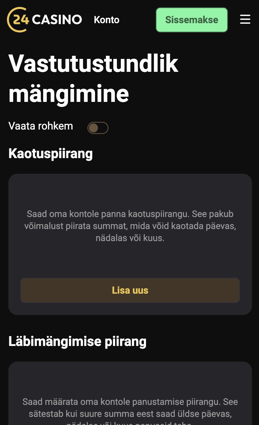 24Casino kasiinos registreerumine 3