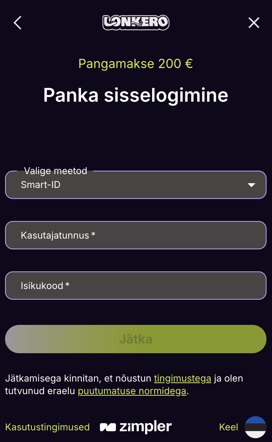 Lonkero kasiinos registreerumine 3