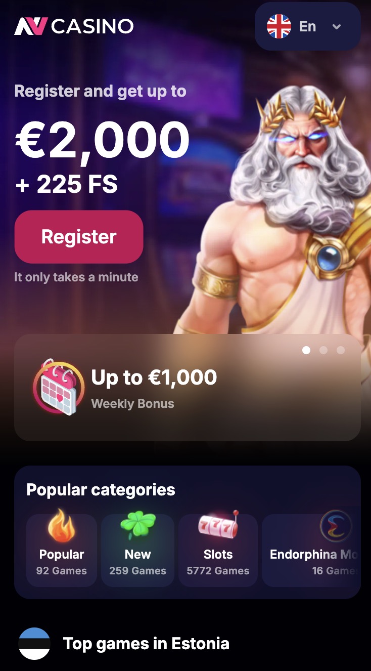 NV kasiinos registreerumine 1