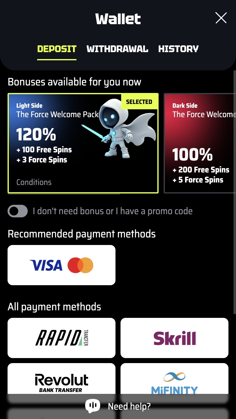 Slots Vader kasiinos registreerumine 4