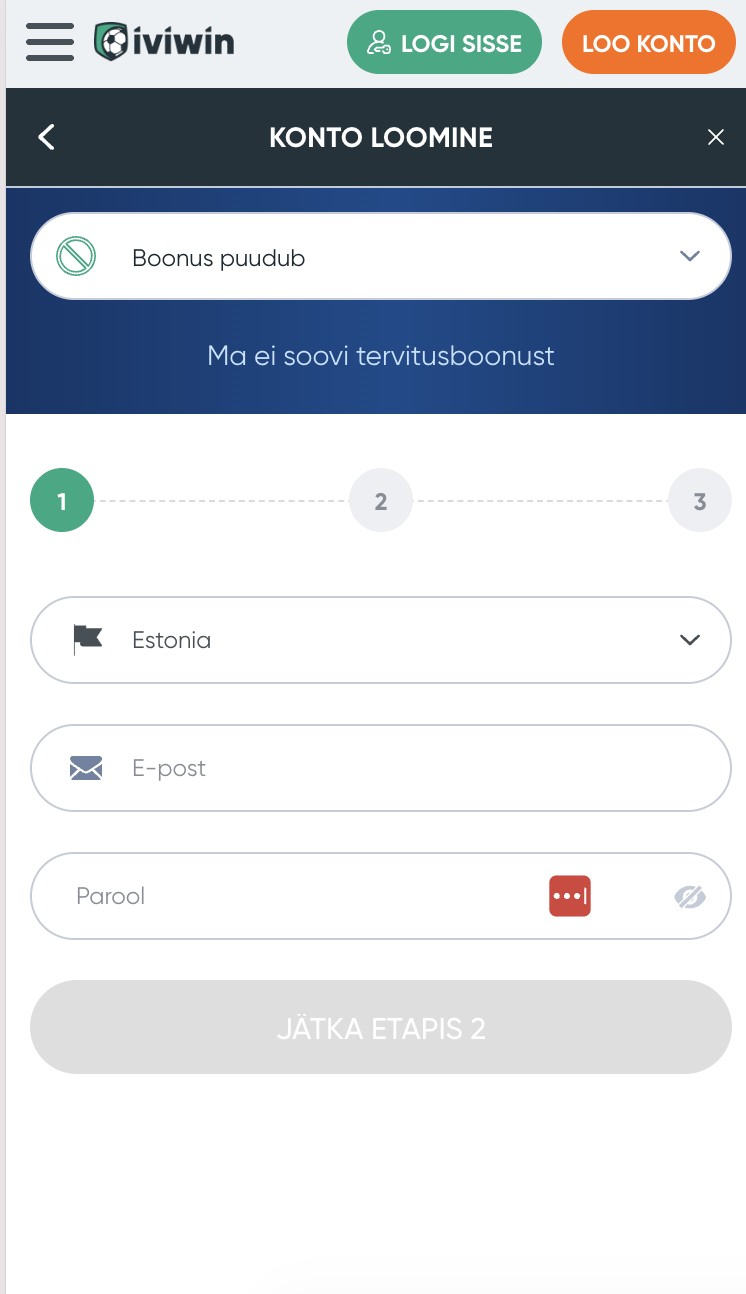 Registreeruda Iviwin kasiinos 2
