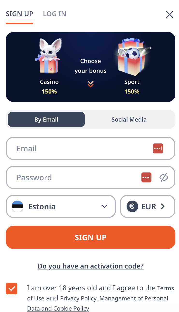 Monro casino registreerimise 1. samm