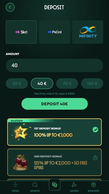 AllStar kasiinos registreerumine kolmas samm