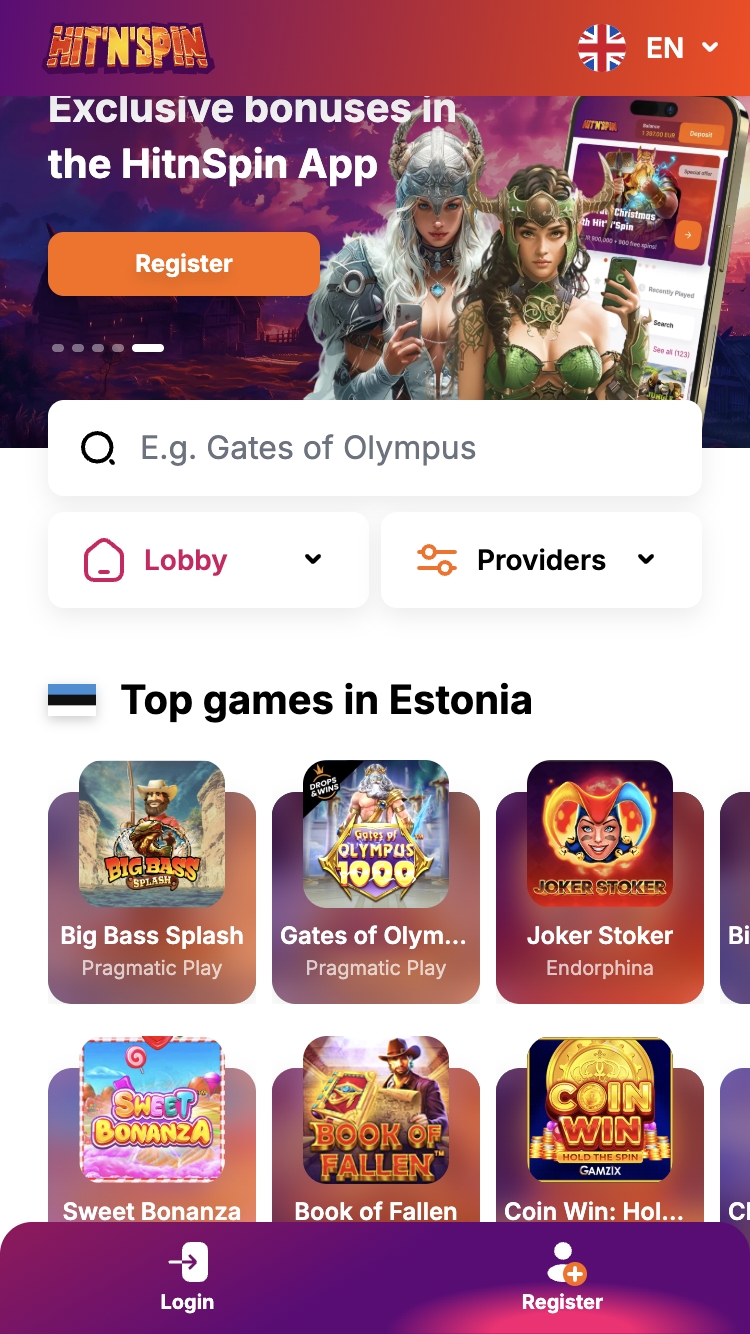 HitnSpin kasiinos registreerumine 1