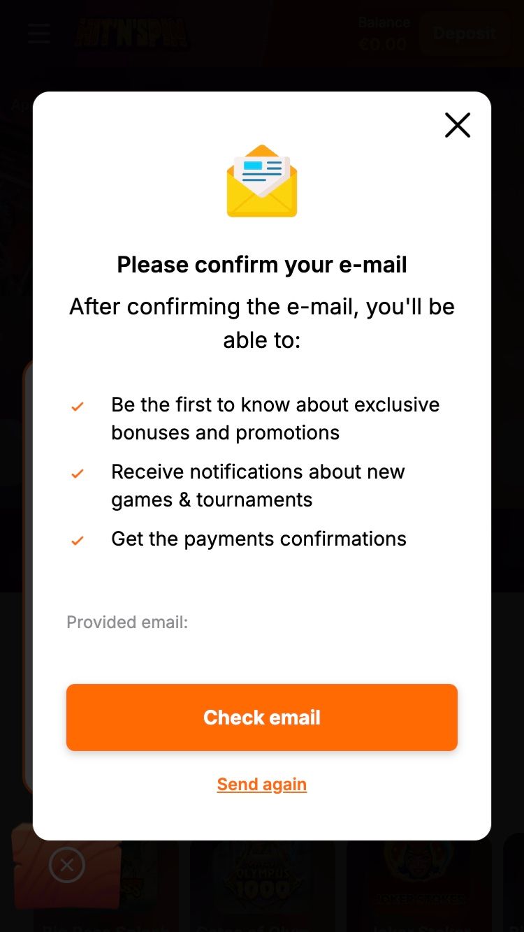 HitnSpin kasiinos registreerumine 3