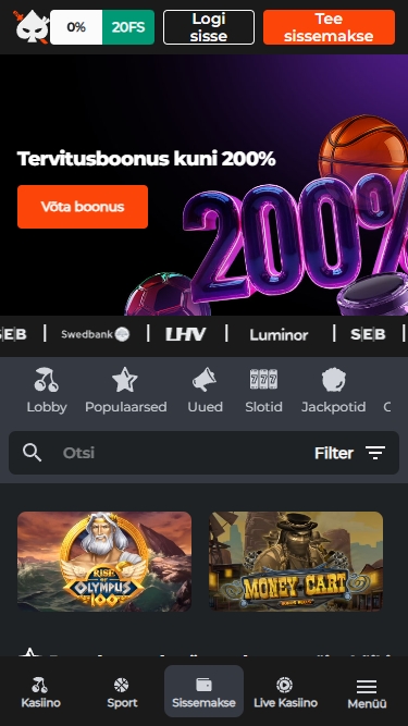 Ninja Casino registreerimise 1. samm