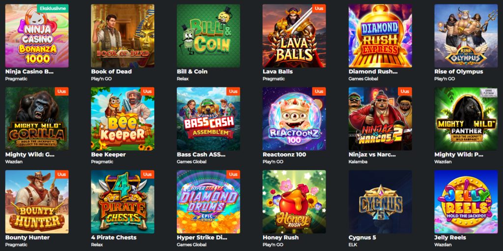 Ninja casino slotimängud