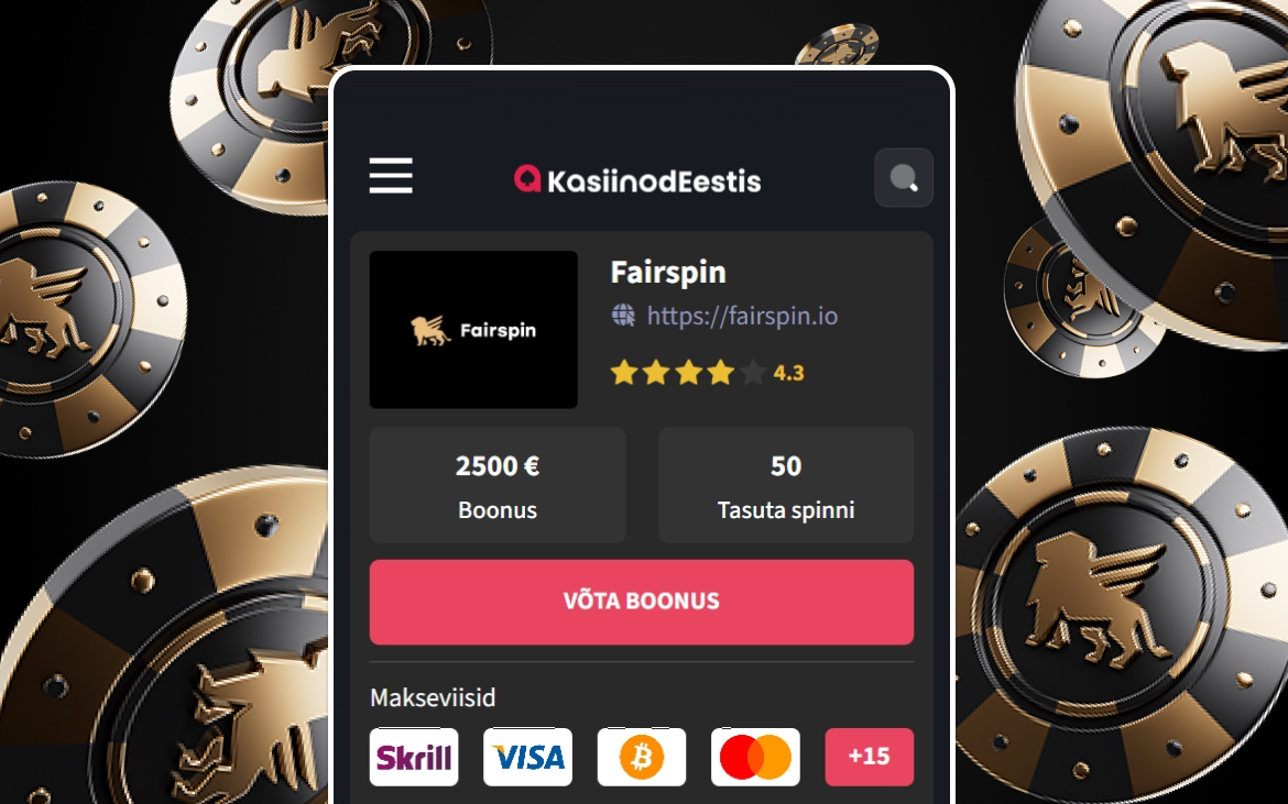 Fairspin kasiino registreerimise 1. samm
