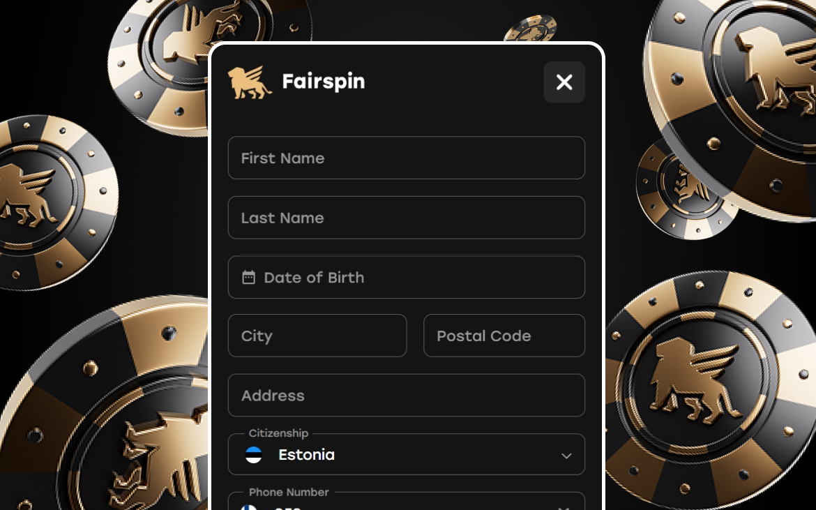Fairspin kasiino registreerimise 4. samm