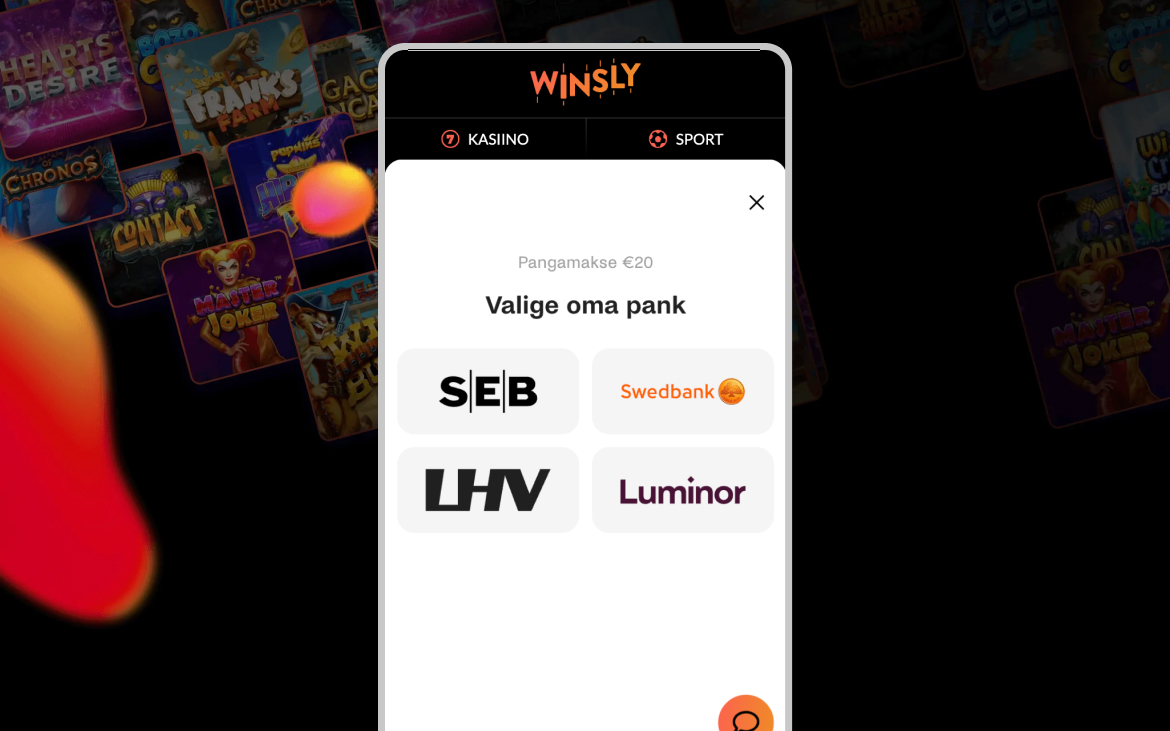 Winsly kasiino registreerimise 2. samm