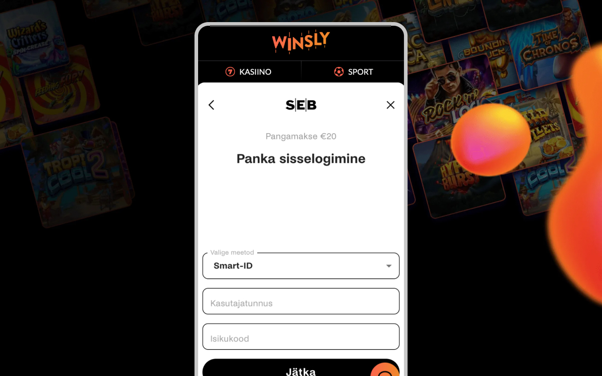 Winsly kasiino registreerimise 3. samm